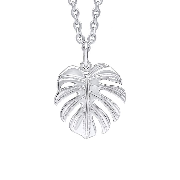 Silver Monstera Leaf Pendant