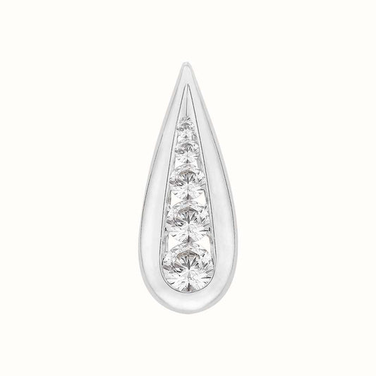 silver and cubic zirconia teardrop pendant 0.45ct