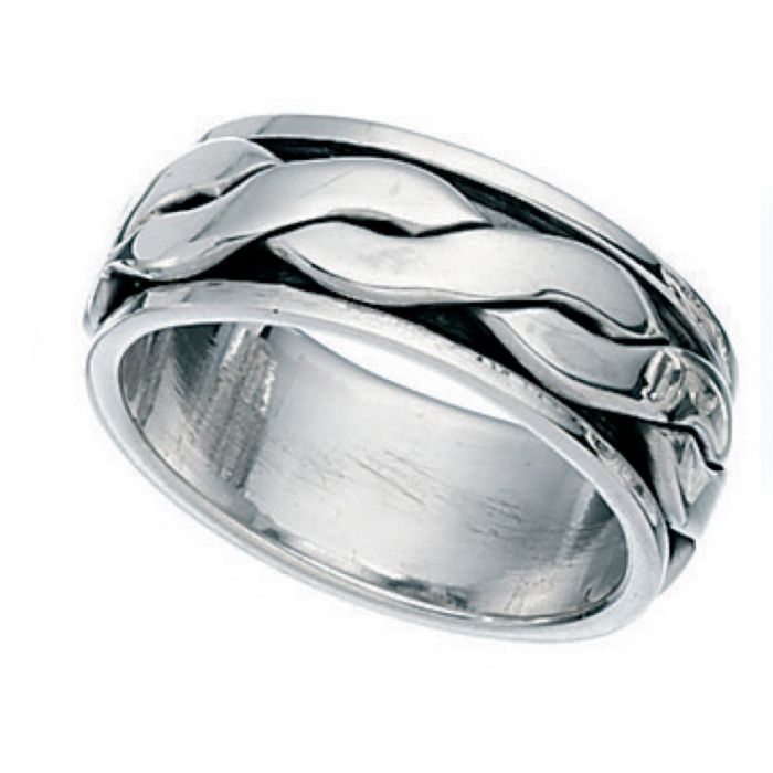 Silver celtic band 8mm ring