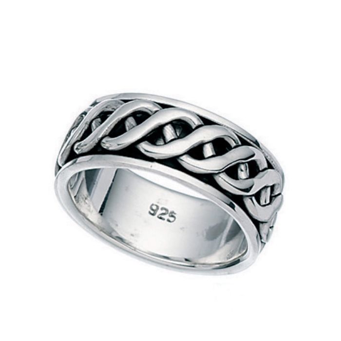 Silver celtic band 8.5mm ring