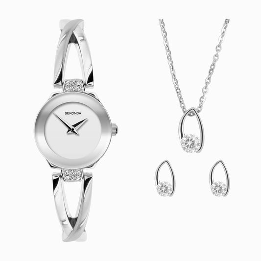 Ladies Sekonda Watch, Pendant and Earrings set