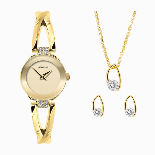 Ladies Sekonda Watch, Pendant and Earrings set