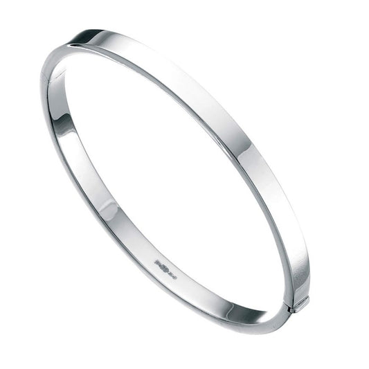 Silver Square Cut Hinged Bangle