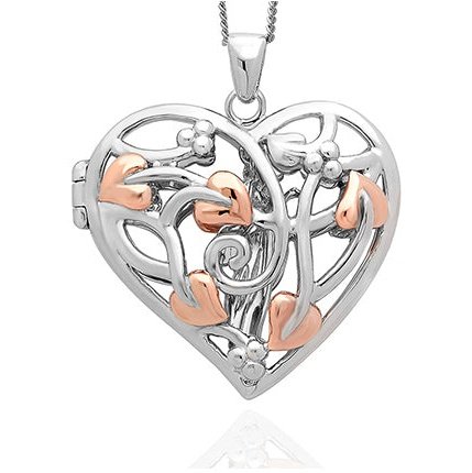 Clogau real silver & rose gold. Fairy heart shape locket with a real silver chain.