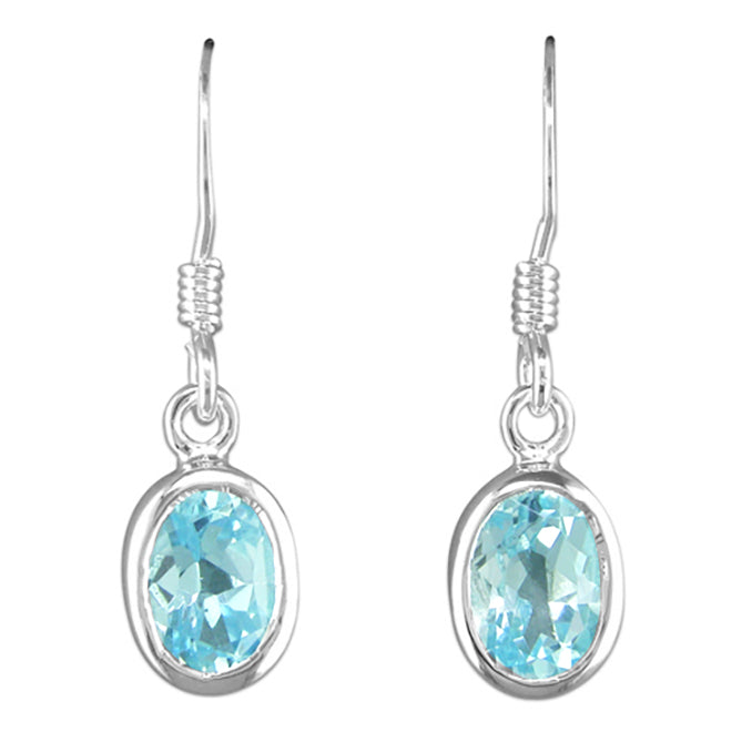 Silver and Blue Topaz Drop Earrings