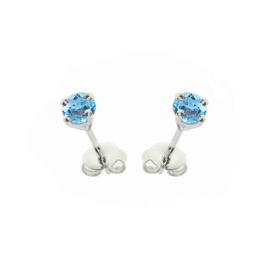 Silver and Blue Topaz small stud earrings