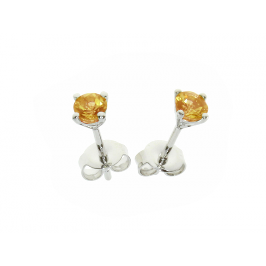 Silver and Citrine small stud earrings