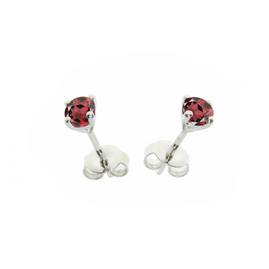 Silver and Garnet stud earrings