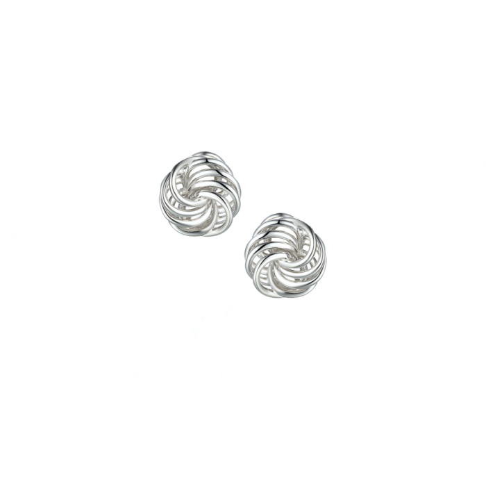 Silver knot clip on earrings