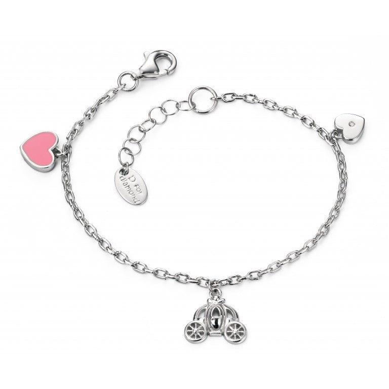 D For Diamond Silver And Diamond Charm Bracelet