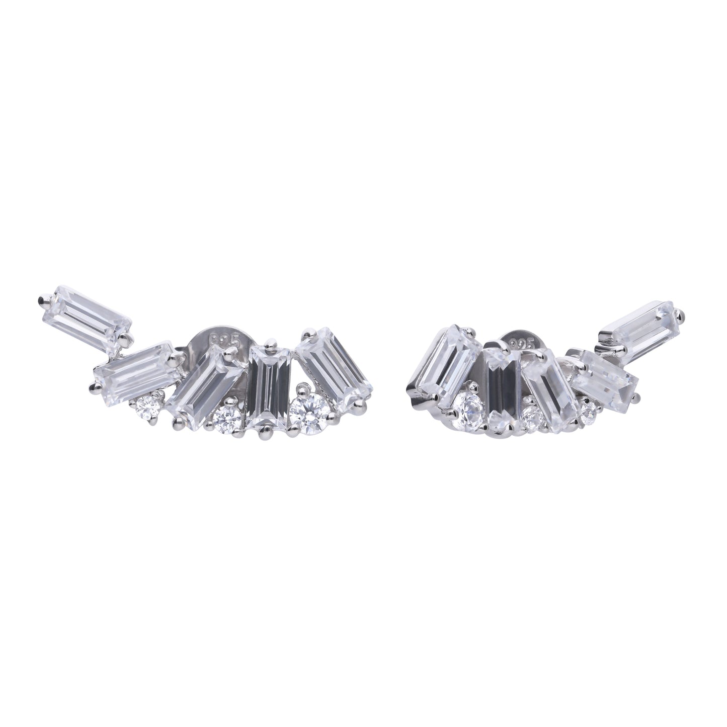 Diamonfire silver and cubic zirconia stud earrings