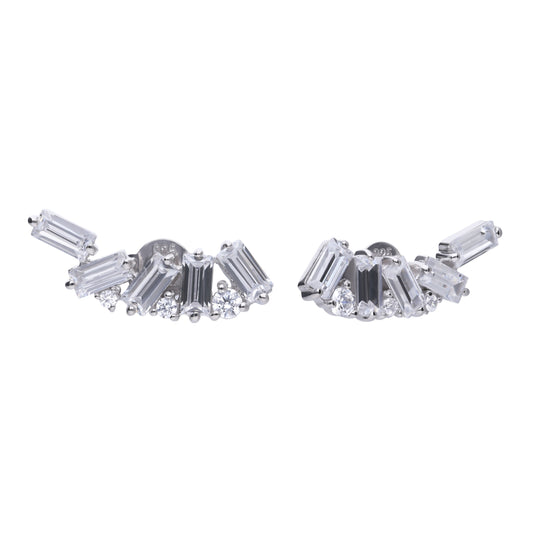 Diamonfire silver and cubic zirconia stud earrings