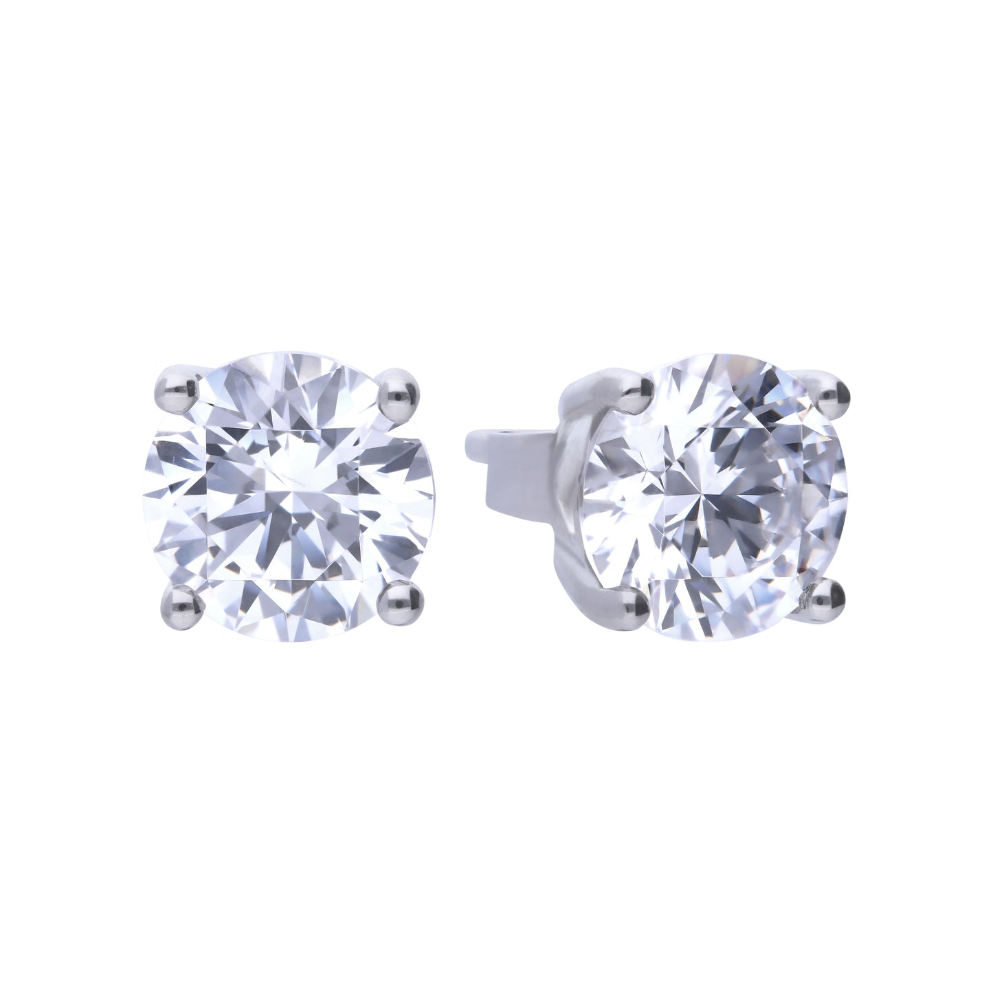 Diamonfire silver and cubic zirconia round stud earrings 0.50ct