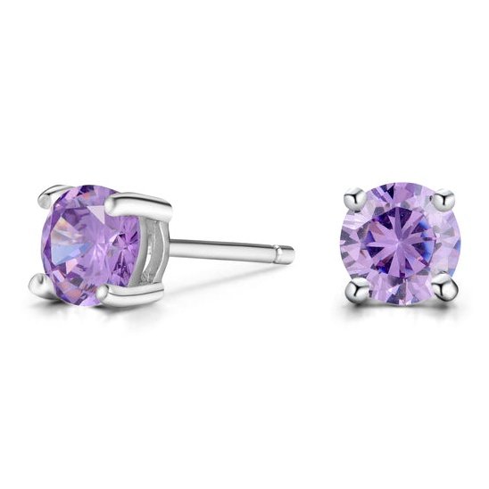 Silver and Amethyst stud earrings