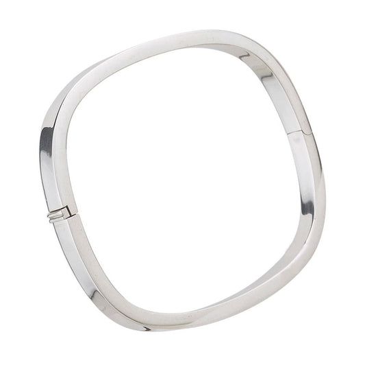 Silver hinged square bangle