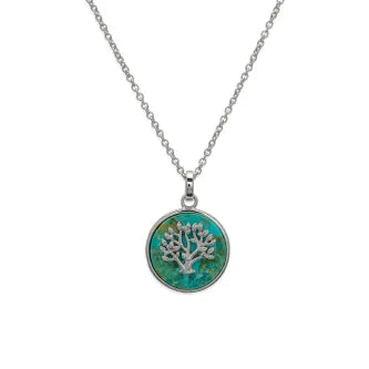 Silver and Turquoise tree of life pendant