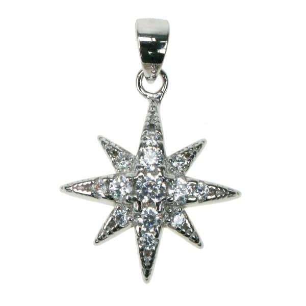 Silver And Cubic Zirconia Star Pendant