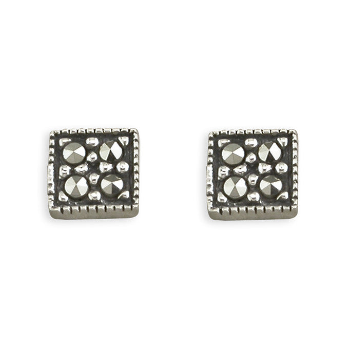 Silver Marcasite Stud Earrings