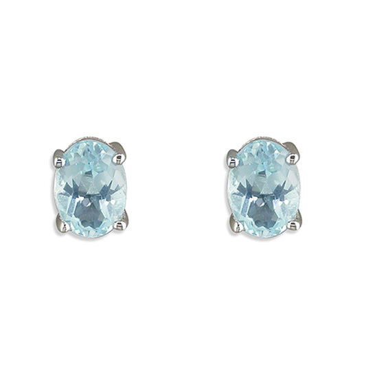 Silver and Blue Topaz Stud Earrings