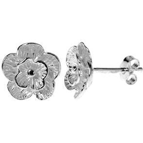 Silver Flower Stud Earrings