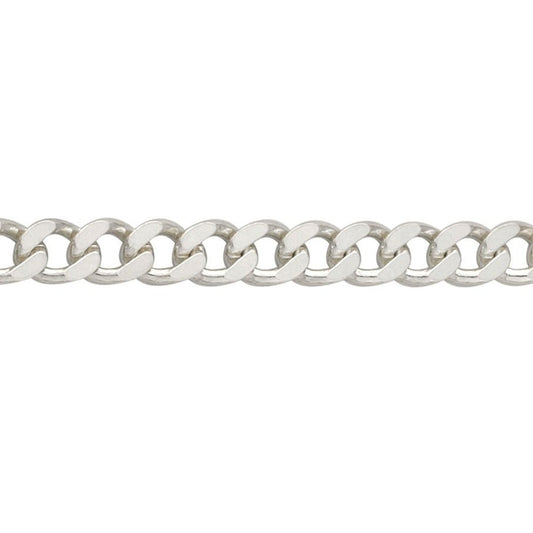 Gents silver hammered & filed curb chain