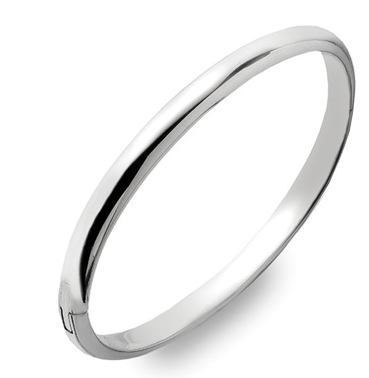 Silver oval bangle