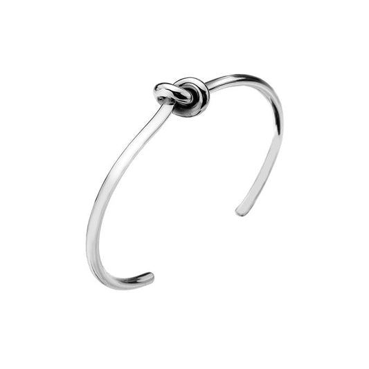 Silver knot torque bangle