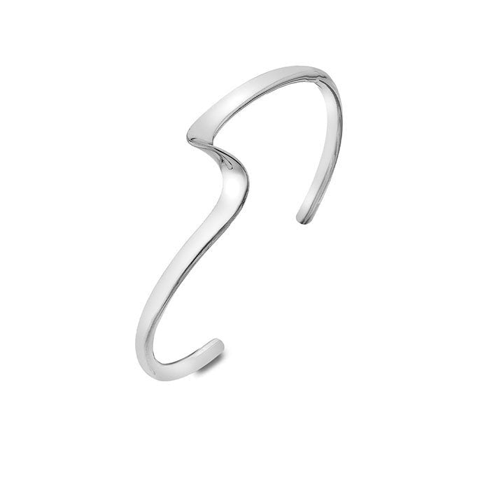 Silver silngle twist torque bangle