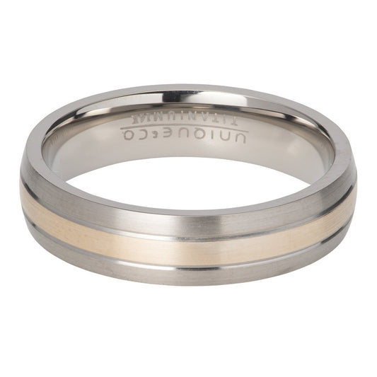 Gents Titanium & 14ct Gold Ring