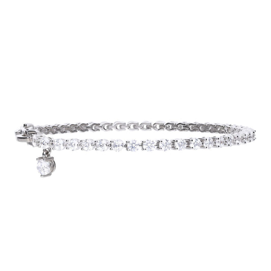 Diamonfire silver and cubic zirconia charm tennis bracelet