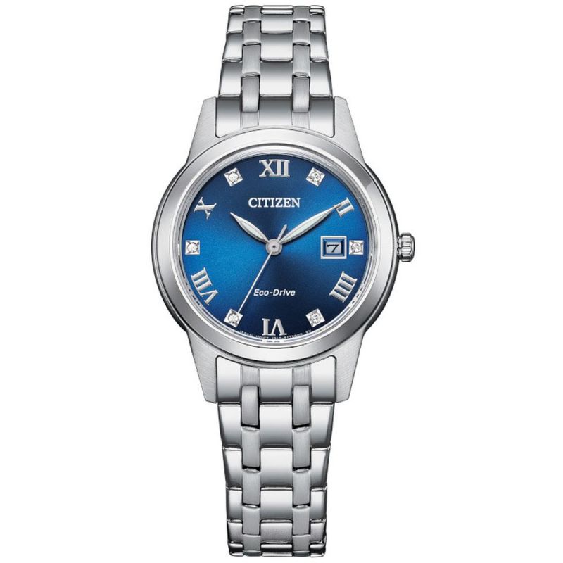 Citizen Eco-Drive Crystal White Dial Ladies Watch