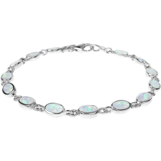 Silver and Opalique Bracelet