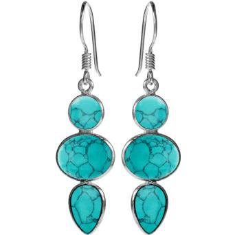 Sliver and Turquoise drop earrings
