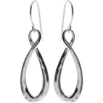 Silver Tapered Infinity Drop Earrings