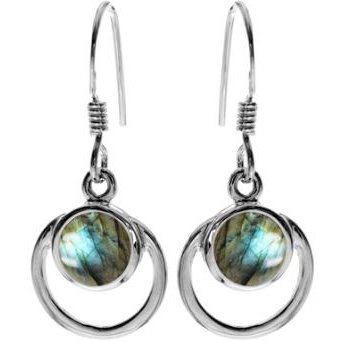 Silver and Labradorite Drop Earrings