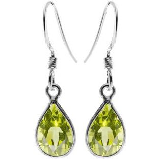 Silver and Peridot Drop Earrings