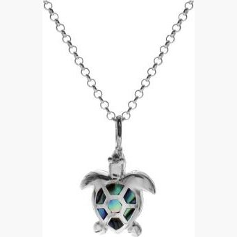 Silver and Paua Shell Turtle pendant