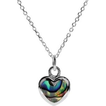 Silver and Paua Shell heart pendant