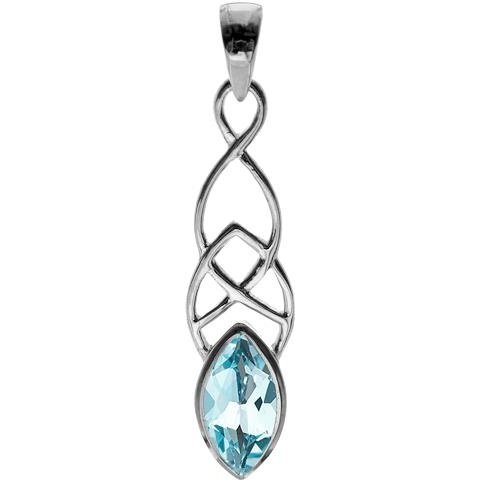 Silver and Blue Topaz celtic design pendant