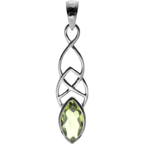 Silver and Peridot celtic design pendant