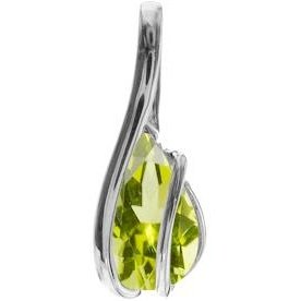 Silver and Peridot teardrop pendant