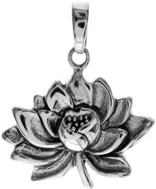 Silver water lily pendant