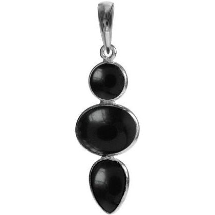 Silver and Onyx multi-shape pendant