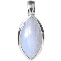 Silver and Moonstone marquise pendant.