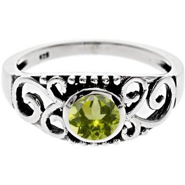 Silver and Peridot Vintage Style Ring.