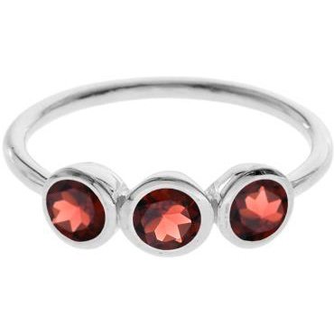 Silver and Garnet Ring.