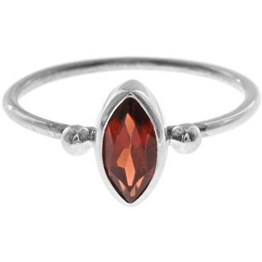 Silver and Garnet Ring