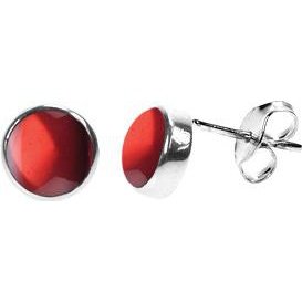 Silver & garnet 7mm stud earrings