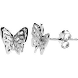 Silver Butterfly Stud Earrings