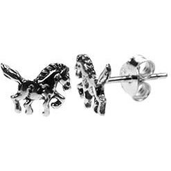 Silver Horse Stud Earrings